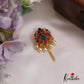 Trendy Peacock Motifs Kemp Jada Billa With Pearl Drops J350