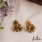 Classic Antique Floral Motifs Jhumkas With Pearl Bead Drops E1164 (Available In 2 Colors)
