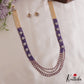 Sparkling Multi Layered Crystal & Pearl Haaram With Floral Accents LH2127 (Available In 7 Colors)