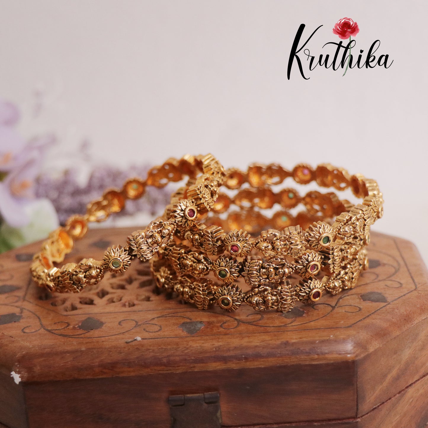 Beautiful Lakshmi Floral Bangles B312 (Set of 4)