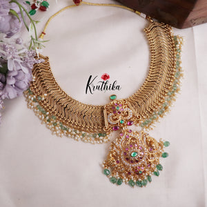 Premium Gold Plated Peacock Design Bridal Necklace NC2051