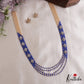 Classic Multi Layered Crystal & Pearl Haaram With Floral Accents LH2128 (Available In 8 Colors)