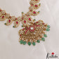 Stunning Mango Peacock Motifs CZ Necklace With Green Bead Drops NC3089 (Available In 2 Colors)