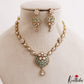Classic Floral Motifs Polki CZ Victorian Necklace NC3190 (Available In 4 Colors)