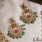 Stunning Mango Peacock Motifs CZ Necklace With Green Bead Drops NC3089 (Available In 2 Colors)