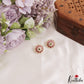 Simple Pearl Border Floral Kemp Stud Earrings E1217