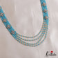 Classic Multi Layered Crystal & Pearl Haaram With Floral Accents LH2128 (Available In 8 Colors)