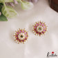 Simple Pearl Border Floral Kemp Stud Earrings E1217