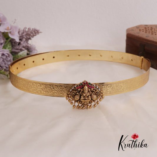 Beautiful AD Light Weight Temple Lakshmi Jadau Hip Belt V291