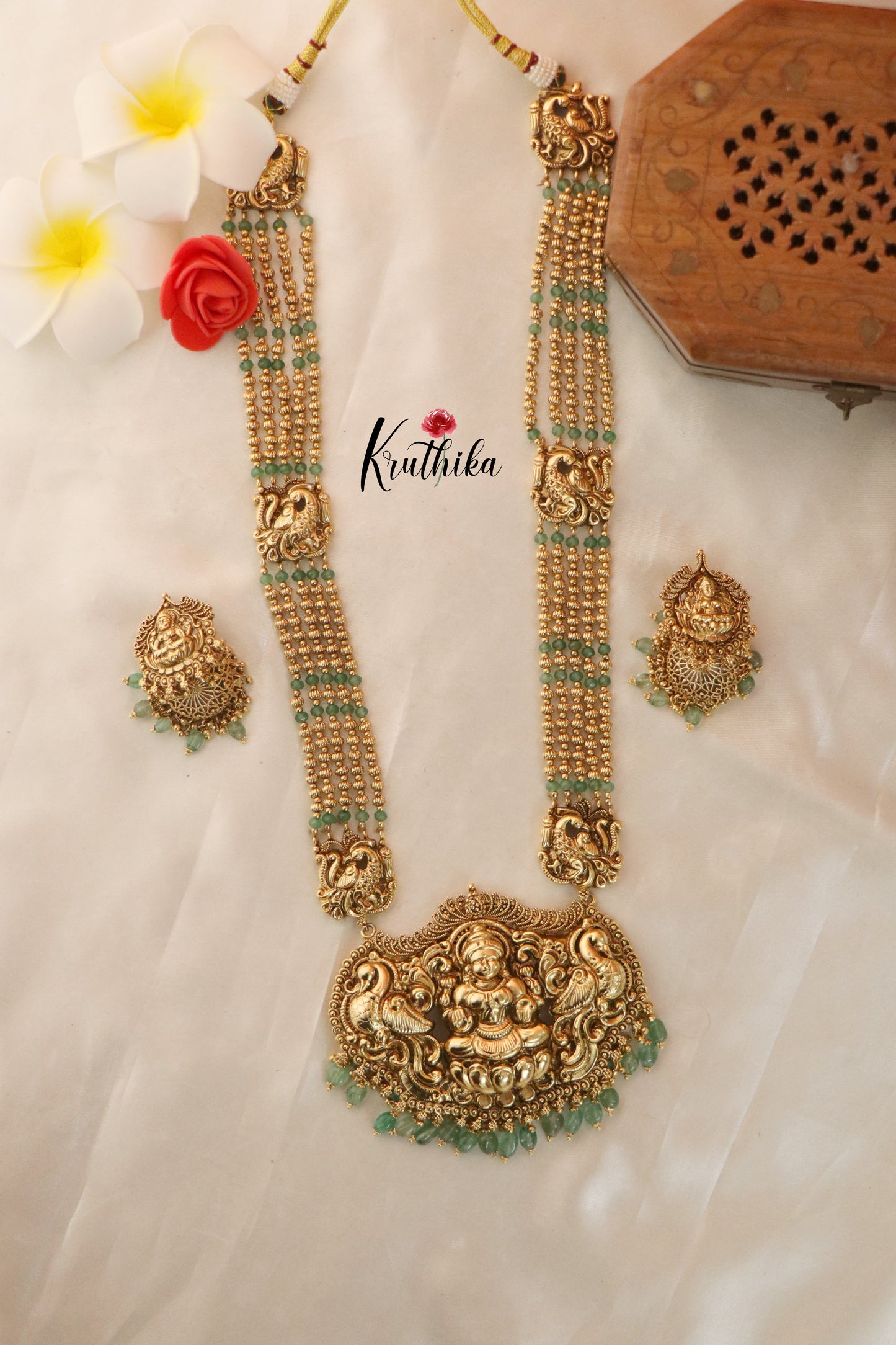 Elegant Lakshmi Beads Haaram LH646- Green Beads