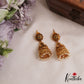 Pretty Antique Floral Peacock Motifs Jhumkas With Pearl Drops E1165 (Available In 2 Colors)