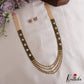 Elegant Multi Layered Crystal & Pearl Haaram With Floral Accents LH2130 (Available In 6 Colors)