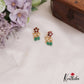 Simple Floral Motifs Kemp Earrings With Pearl And Bead Drops E918