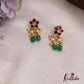 Simple Floral Motifs Kemp Earrings With Pearl And Bead Drops E918