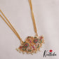 Simple Two Layer Peacock Motif Pendant Haaram with Pearl Drops LH1994