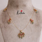 Simple Jadau Pendant Invisible Chain with Pastel Green Beads NC2040