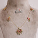 Simple Jadau Pendant Invisible Chain with Pastel Green Beads NC2020