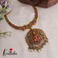 Beautiful Temple Lakshmi Pendant Necklace with Pearl Drops NC2422
