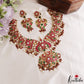 Stunning Peacock Floral Motifs Jadau Necklace With Pearl Bead Drops NC3191 (Available In 3 Colors)