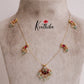 Trendy Moon Design Jadau Muti Stone Pendant with Pastel Green Drops NC2041