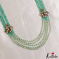 Stunning Multi Layered Crystal & Pearl Haaram With Peacock Accents LH2138 (Available In 2 Colors)