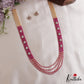 Elegant Multi Layered Crystal & Pearl Haaram With Floral Accents LH2130 (Available In 6 Colors)