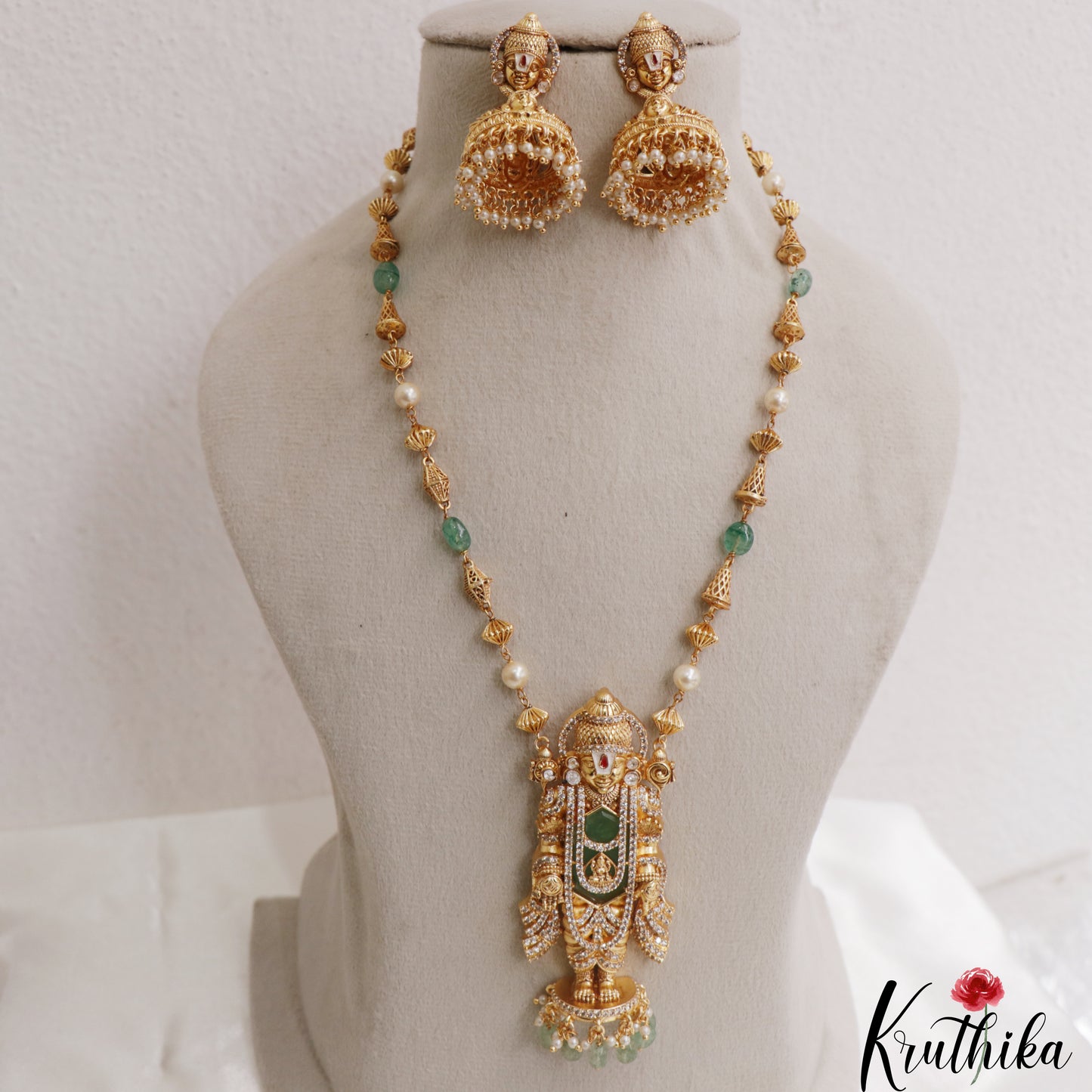 Beautiful Antique Lord Balaji Pendant Necklace NC2663 (Available In 3 Colors)