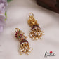 Gorgeous Peacock Motifs Jadau Jhumkas WIth Pearl Drops E914