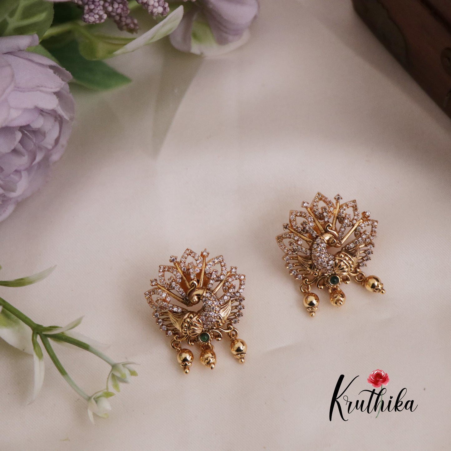 Beautiful CZ Peacock Pendant Set PS235