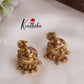 Elegant Temple Ganesha Jhumkas with Golden Beads Drops E738