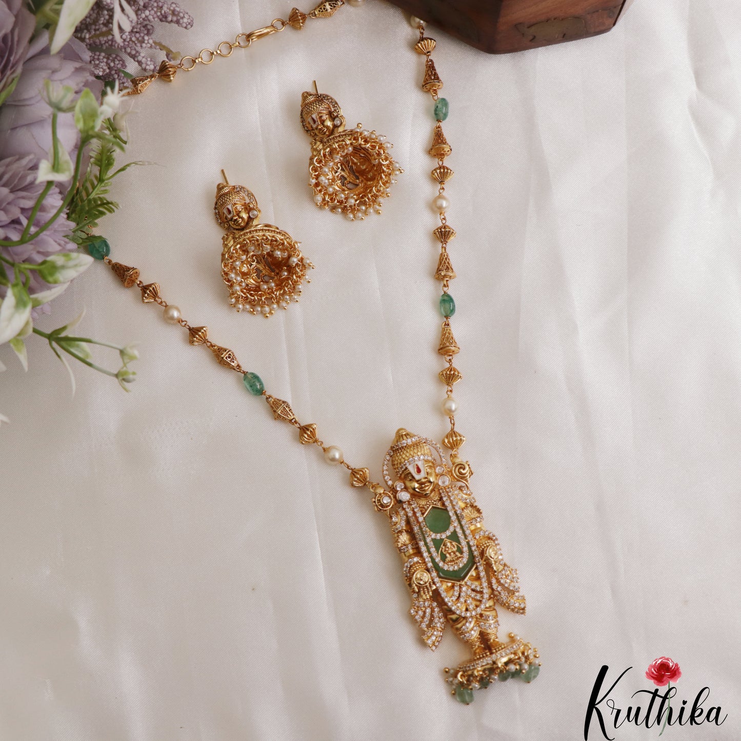 Beautiful Antique Lord Balaji Pendant Necklace NC2663 (Available In 3 Colors)