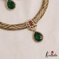 Elegant Peacock Teardrop Motifs Hasli CZ Victorian Choker NC3056