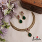 Elegant Peacock Teardrop Motifs Hasli CZ Victorian Choker NC3056