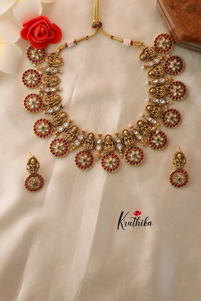 Beautiful Lakshmi Kempu Necklace NC1315