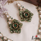 Stunning Rose Blossom Polki Victorian Necklace NC3057 (Available In 2 Colors)