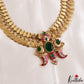 Premium Antique Lakshmi Kasu Jadau Haaram With Peacock Puligoru Pendant LH2214