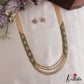 Classic Multi Layered Crystal & Pearl Haaram With Floral Accents LH2128 (Available In 8 Colors)