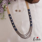 Elegant Multi Layered Crystal & Pearl Haaram With Floral Accents LH2130 (Available In 6 Colors)