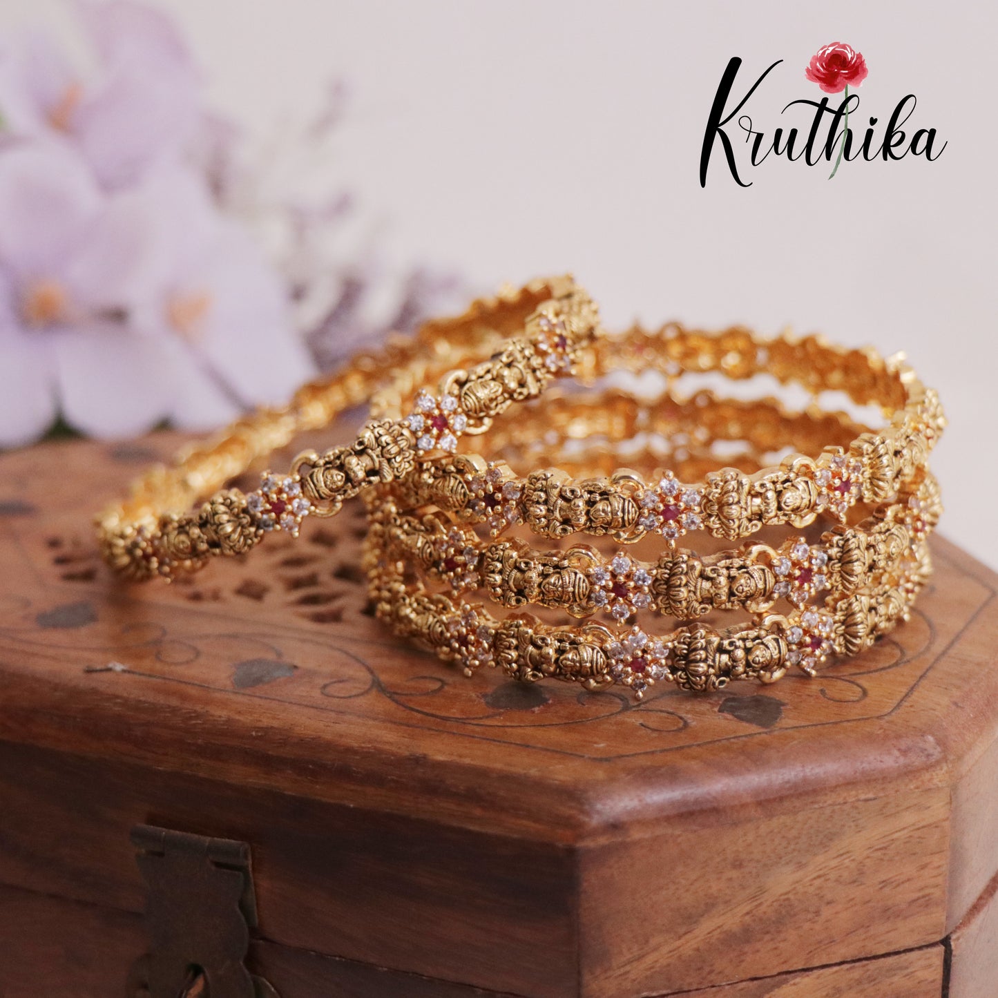 Trendy AD Lakshmi Bangles B308 (Set of 4 Bangles)