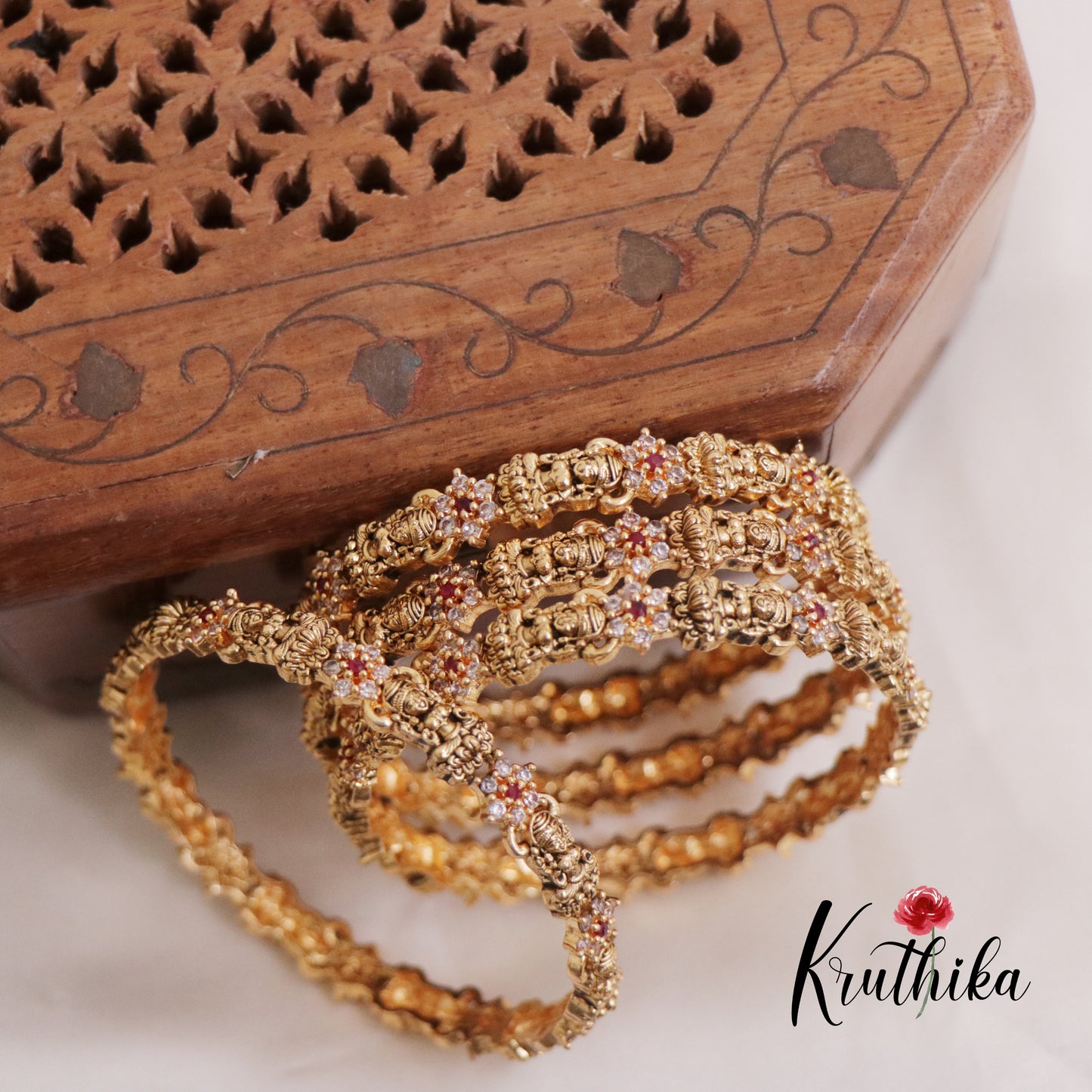 Trendy AD Lakshmi Bangles B308 (Set of 4 Bangles)