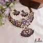 Gorgeous Peacock Floral Motifs Jadau Necklace With Pearl Bead Drops NC3192
