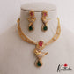 Beautiful Peacock Motifs CZ Victorian Hasli Necklace NC3058 (Available In 2 Colors)