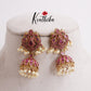 Beautiful Pink Peacock Jhumkas E743 (Available in 2 Colours)