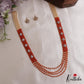 Trendy Multi Layered Crystal & Pearl Haaram With Floral Accents LH2129 (Available In 4 Colors)