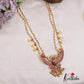 Gorgeous Kemp Gandaberunda Pendant Haaram With Golden Bead Drops LH2043