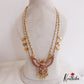 Gorgeous Kemp Gandaberunda Pendant Haaram With Golden Bead Drops LH2043