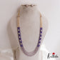 Elegant Multi Layered Crystal & Pearl Haaram With Floral Accents LH2130 (Available In 6 Colors)