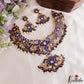 Gorgeous Peacock Floral Motifs Jadau Necklace With Pearl Bead Drops NC3238