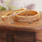 Sparkling Gold-Tone Kids CZ Bangles B546 (Set Of 4 Bangles)
