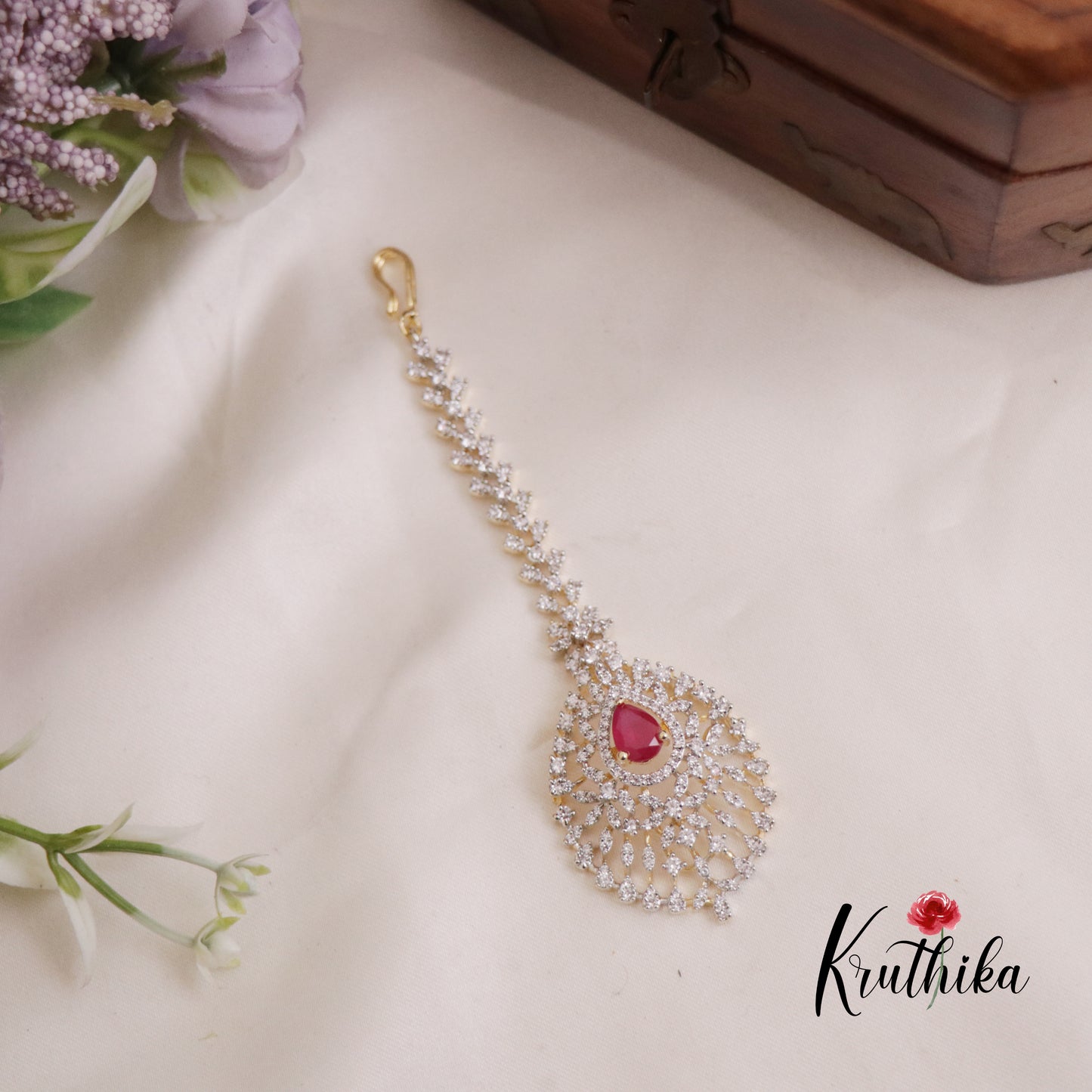 Trendy CZ Sparkling Maang Tikka MT285 (Available in 3 Colours)